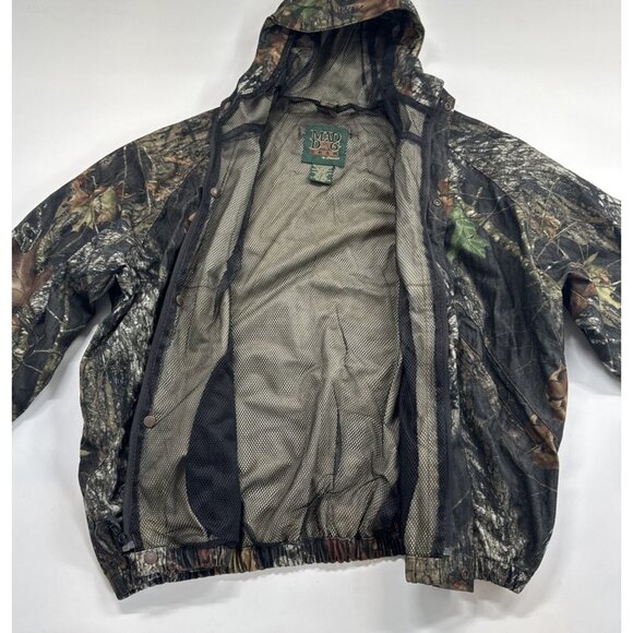 Mad Dog Gear Sterns Camo Mens Jacket 2XL Mossy Oak Breakup Mesh Lined Hooded Y2K - Picture 4 of 14